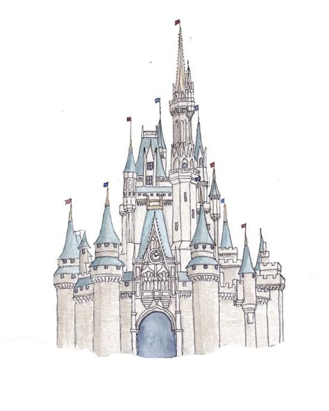 Disney Castle Watercolor Cinderella Castle Magic Kingdom Etsy