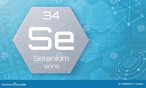 Chemical Element Of The Periodic Table Selenium Stock Illustration