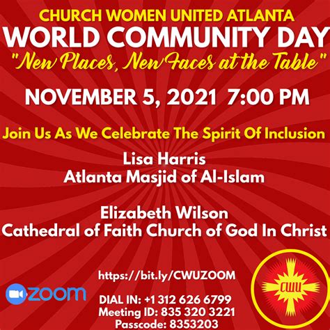 World Community Day November 5 2021 7pm Church Women United In