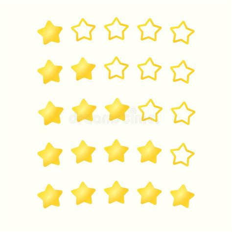 A Set Of Rating Gold Stars Feedback Rating Five Gold Stars Elements