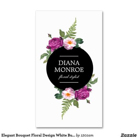 Business cards (visit card design) were selected from our online design gallery. Modern Circle Floral Wreath White Business Card | Zazzle ...