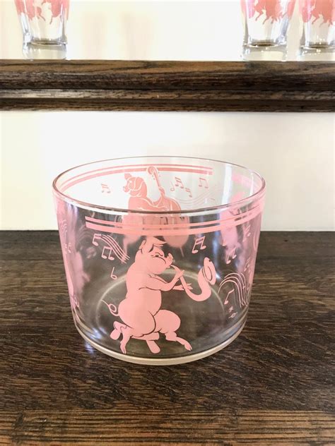 SALE Hazel Atlas Pigs Set Hazel Atlas Musical Pigs Ice Bucket Glasses