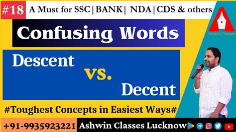 Confusing Words Session 18 Difference Between Descent And Decent