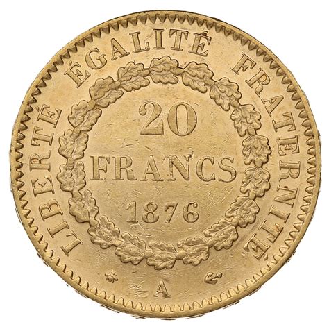 Buy 1876 Gold Twenty French Franc Coin From Bullionbypost From £40350