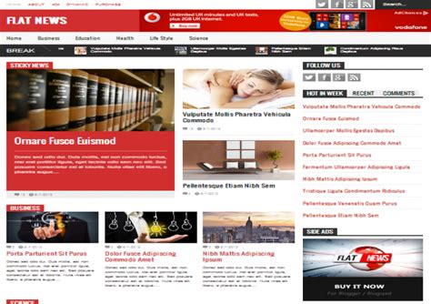 Flat News Blogger Template Free Download Free Blogger Templates