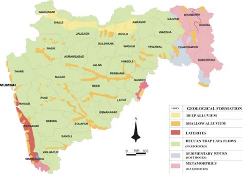 Geological Map Of Maharashtra After Geological Survey Of India 1997