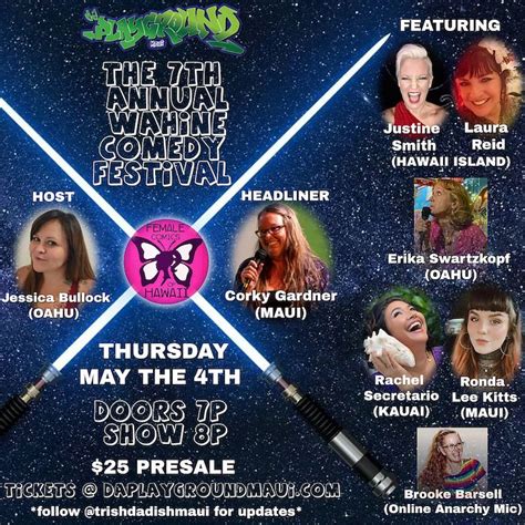 Th ANNUAL WAHINE COMEDY FEST Tickets At Da Playground Maui In Wailuku By Da Playground Maui Tixr