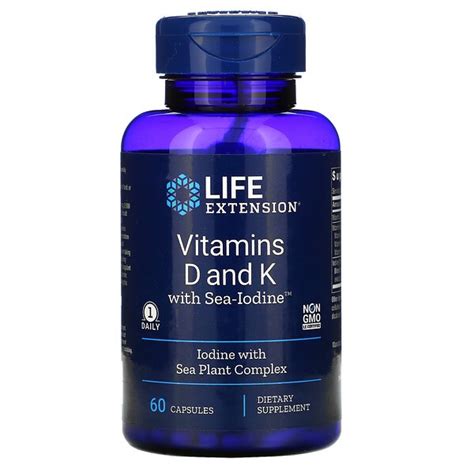 Maybe you would like to learn more about one of these? Life Extension, Vitamins D and K with Sea-Iodine, 125 mcg ...