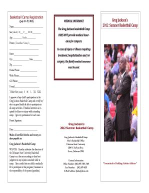 Fillable Online MEDICAL INSURANCE Greg Jacksons Summer Basketball Fax Email Print PdfFiller