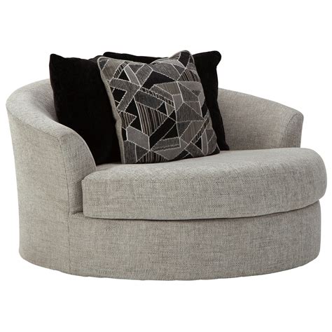 Perfect for any size room. Signature Design By Ashley Megginson Contemporary Oversized Round Swivel Chair | Conlin's ...