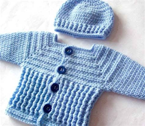 Beautiful Baby Boy Sweater Set Crochet Pattern Crochet Baby Sweater