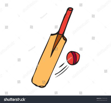 Drawing Of A Cricket Bat Stock Vector Illustration 77474125 Shutterstock
