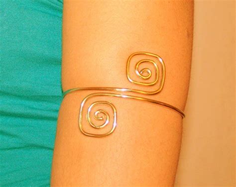 Gold Silver Upper Arm Cuff Arm Band Handmade Wire Hand Etsy Upper