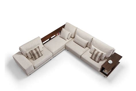 Sofa With Wooden Arms Lucca Customizable Sectional Sofa