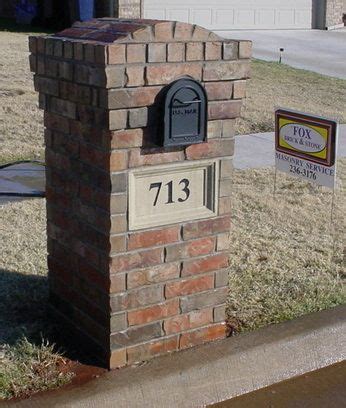 The other option is to stick the number on the face of the mailbox itself. Brick Mailbox with house number inset | Brick mailbox ...