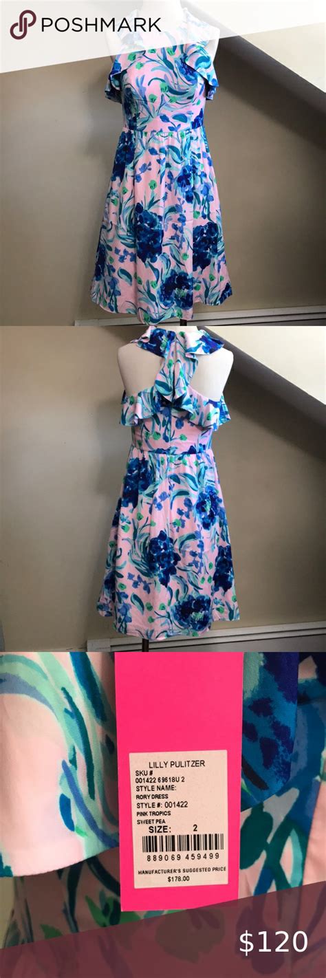 Lilly Pulitzer Rory Dress Pink Tropics Sweet Pea Pink Dress Colorful