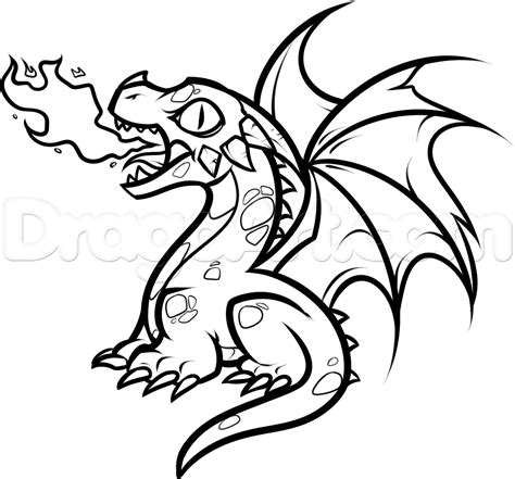 How To Draw A Baby Fire Breathing Dragon Step By Step Dragons Draw A