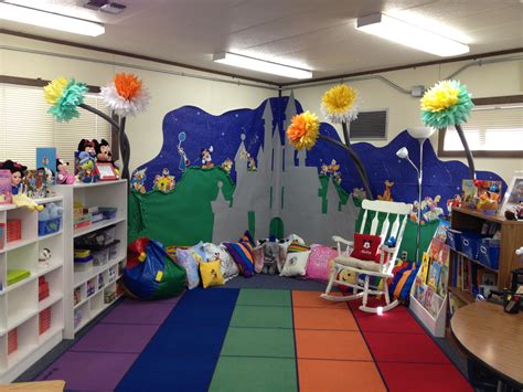 The Reading Center Of The Classroom All The Disney Characters On The