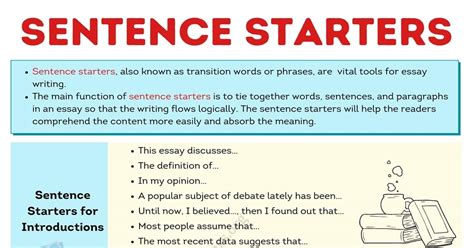 Sentence Starters Definition Rules And Remarkable Examples My