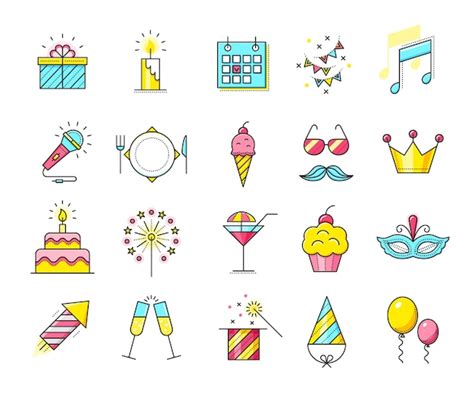 Premium Vector Party Icons Celebration Illustration