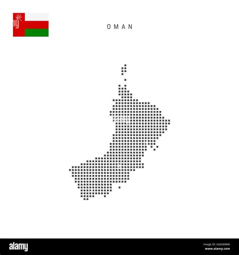 Square Dots Pattern Map Of Oman Omani Dotted Pixel Map With National