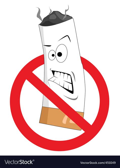 2008186 Cartoon No Smoking Sign Royalty Free Vector Image