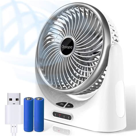 Ocoopa Rechargeable Desk Fan 6 Usb And 4000mah Battery Operated 3 Speed Table Fan Cooling With