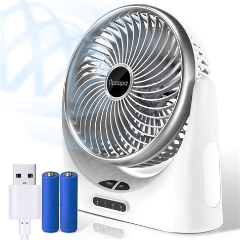 ocoopa rechargeable desk fan 6 usb and 4000mah battery operated 3 speed table fan cooling with