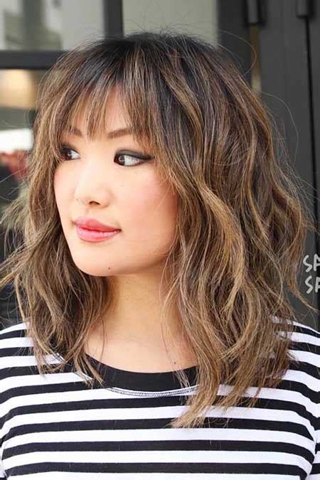 21 Medium Length Layered Haircuts With Bangs Hairstyles