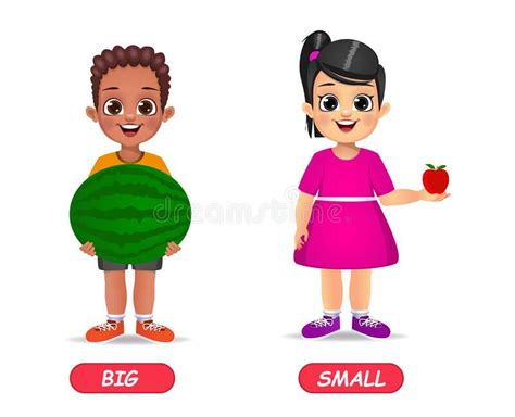 Opposite Adjectives With Big And Small Stock Vector Illustration Of