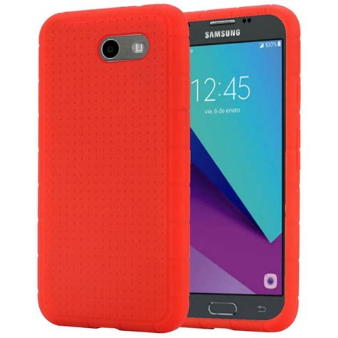 Samsung Galaxy J3 Luna Pro Rugged Rubber Silicone Gel Skin Case Screen