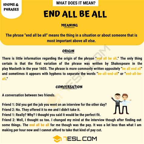 What Does End All Be All Mean Interesting Examples • 7esl
