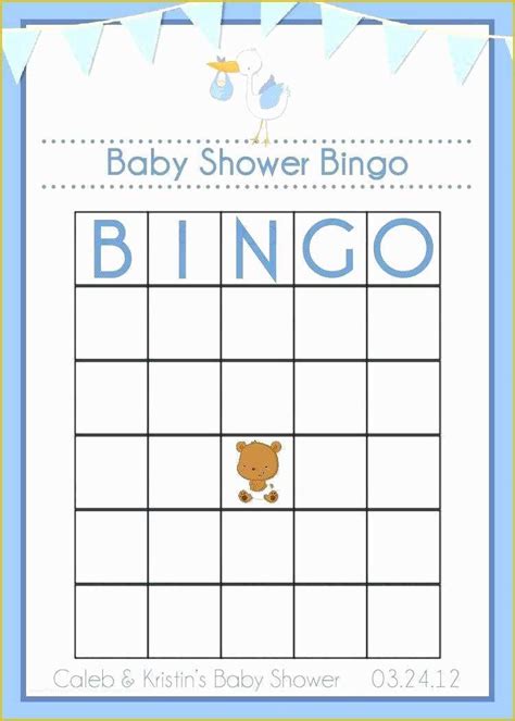 Free Baby Shower Bingo Blank Template Of Baby Shower T Bingo Rules