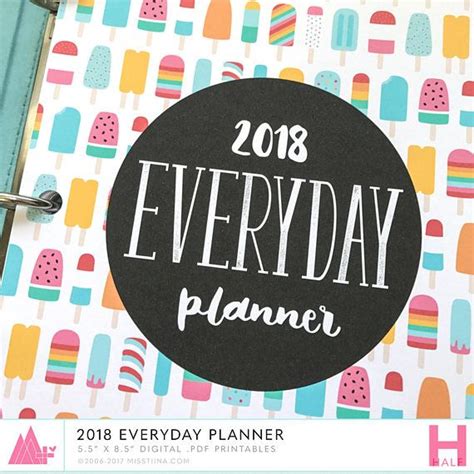 Sort free printables by theme, show, or song. H • 2018 Everyday Planner - PDF - 5.5" x 8.5" - A5 Half ...