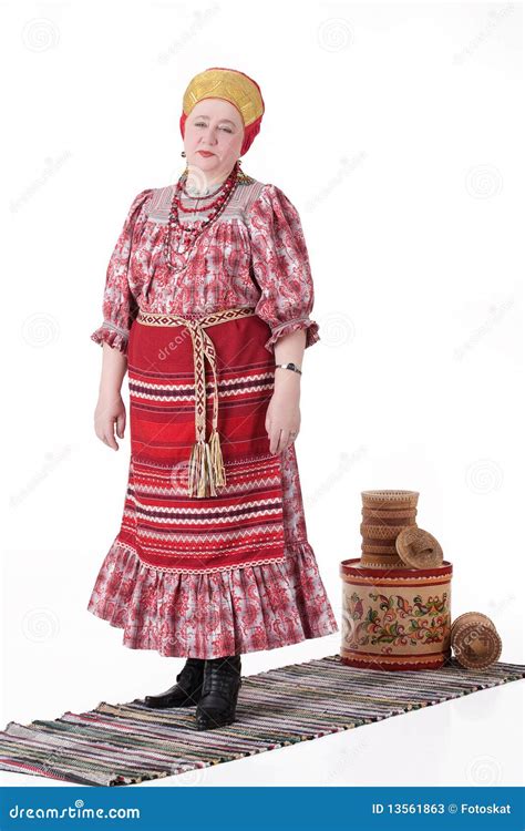 Woman In Russian Traditional Clothing Stock Image Image Of Handicraft Woman 13561863