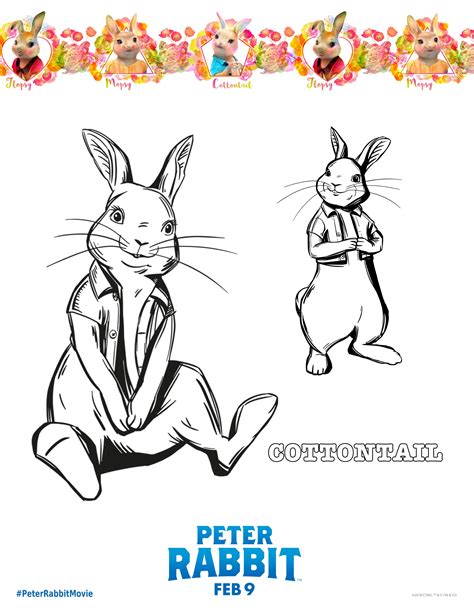 Cottontail Coloring Page Peterrabbit Peter Rabbit Movie Bobo