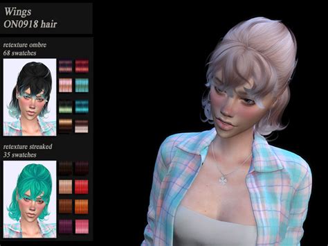 Female Hair Recolor Retexture Wings On0918 By Honeyssims4 At Tsr Sims