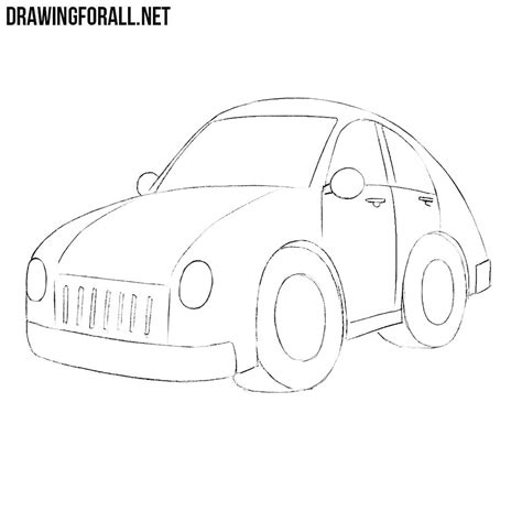 This tutorial shows the sketching and drawing steps from start to finish. How to Draw a Cartoon Car Easy | Drawingforall.net