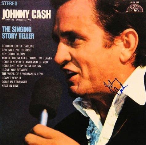 johnny cash the singing story teller hand signed by johnny cashrock star gallery