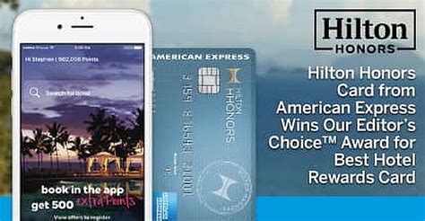 Check spelling or type a new query. Hilton Honors Card from American Express Wins Our Editor's Choice™ Award for Best Hotel Rewards ...