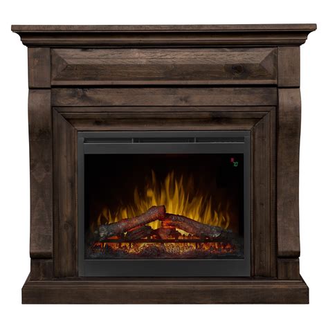 Dimplex Samuel Mantel Electric Fireplace With Logs Weathered Grey