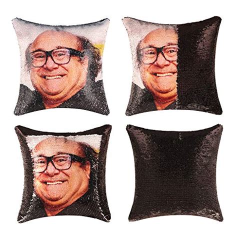 Hythillow Danny Devito Funny Sequin Throw Pillow Cover Magic Reversible