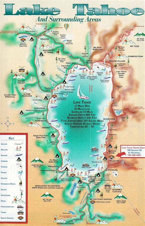 Printable Map Of Lake Tahoe Maps For You