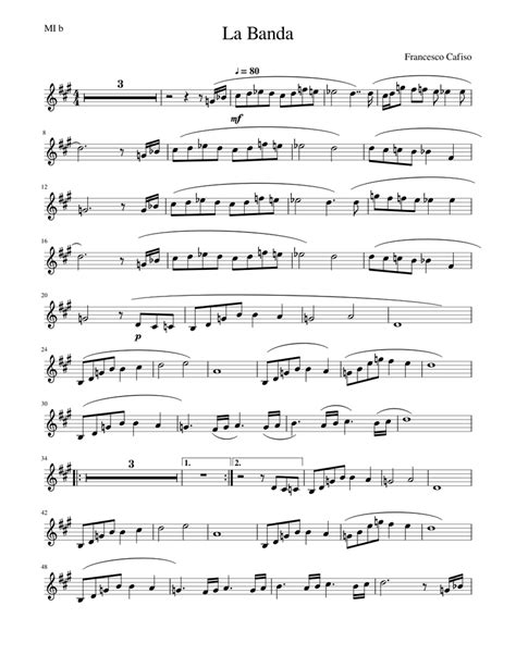La Banda Sheet Music For Saxophone Alto Solo