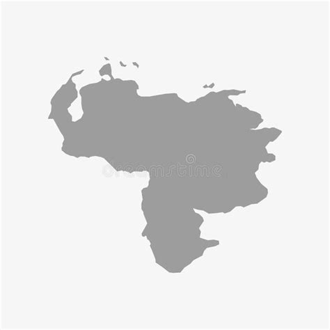 Map Of Venezuela In Gray On A White Background Stock Illustration