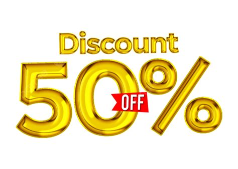 Discount Up To 50 Percent Off Label Price Golden Vector Discount 50