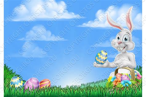 Easter Bunny Rabbit Egg Hunt Background Creative Daddy