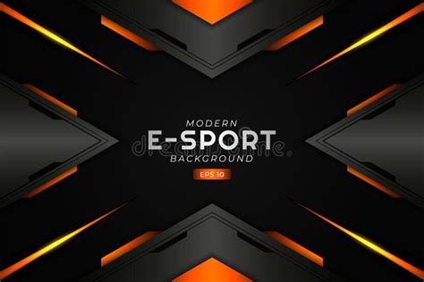 Modern E Sport Gaming Background Glowing Arrow Orange Futuristic