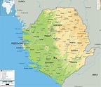 Physical Map of Sierra Leone - Ezilon Maps