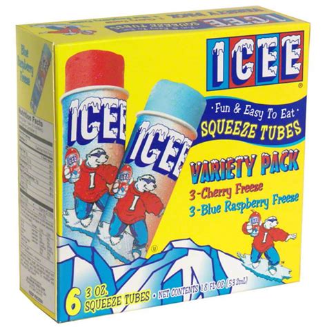 Icee Cherry Freeze And Blue Raspberry Freeze Squeeze Tubes Value Pack